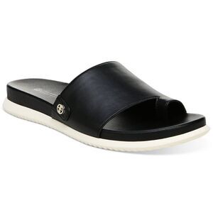 Cristeena Womens Faux Leather Embellished Slide Sandals